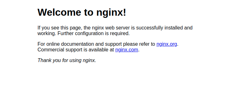 nginx default page
